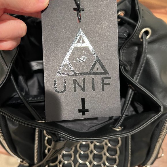 Rare UNIF x Candy Seeker O-Ring Backpack Black Vegan Leather main image 6